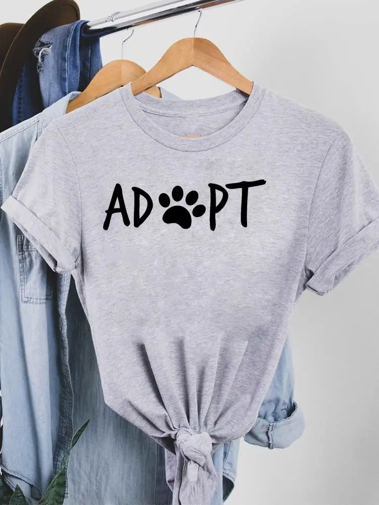 

Pet Cat Lovely Letter Clothes Women Female Summer T Clothing Print 90s Style Graphic Tee Fashion Short Sleeve Casual T-shirts