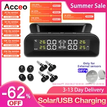 ACCEO K07 Car TPMS Tyre Pressure Monitoring Solar Power Digital LCD Display Temperature Warning Auto Security Alarm Systems ACCEO K07 Car TPMS Tyre Pressure Monitoring Solar Power Digital LCD Display Temperature Warning Auto Security Alarm Systems