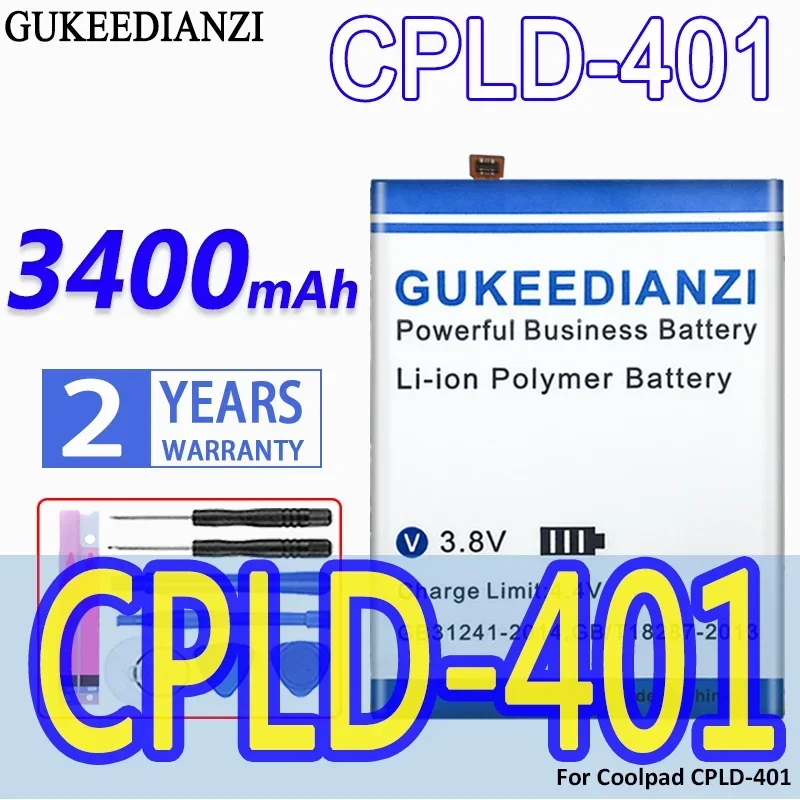 

High Capacity GUKEEDIANZI Battery CPLD-401 3400mAh For Coolpad CPLD 401 CPLD401 Mobile Phone Batteries