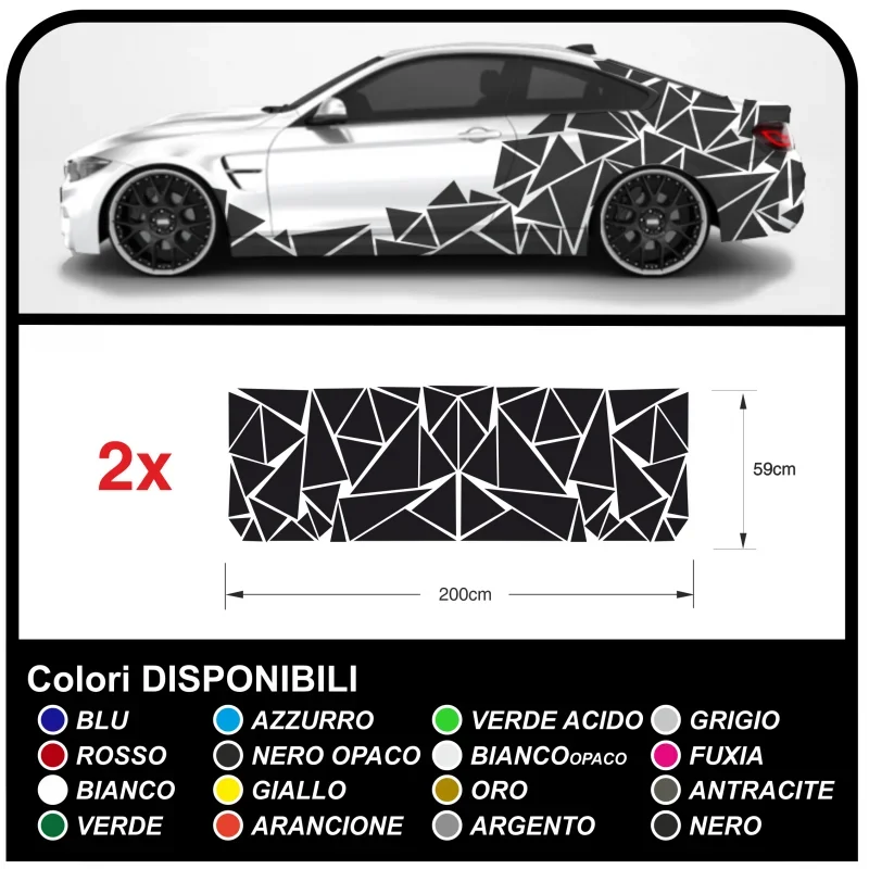 Stickers sides-car Triangles complete Set Camouflage for car auto Decal racing Sticker Decoration, the sides SPORT
Stickers sides-car Triangles complete Set Camouflage for car auto Decal racing Sticker Decoration, the sides SPORT
