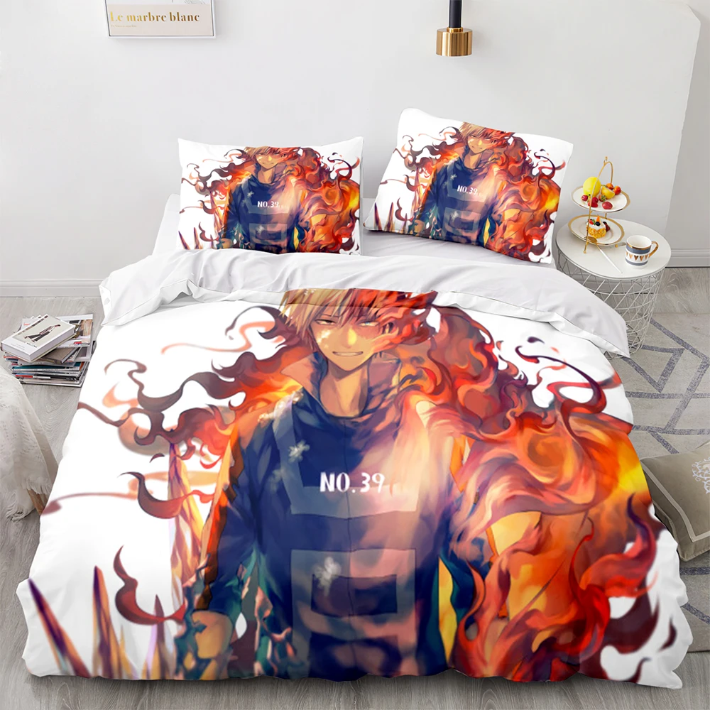 

3D Printed My Hero Bedding Set With Pillowcase Anime Quilt Cover Set 2/3pcs Single Queen King Size Kids Adult Boys Bedclothes