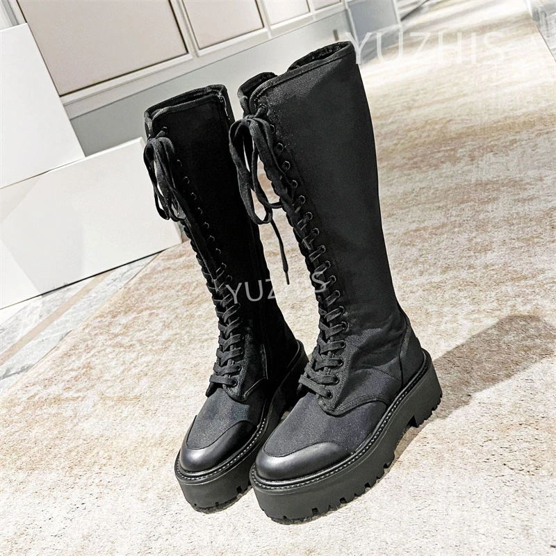 New Women Genuine Leather Fashion Platform Short Boots Thick Soled Increased Motorcycle Boots Women Cross Tied Fashion Long Boot
New Women Genuine Leather Fashion Platform Short Boots Thick Soled Increased Motorcycle Boots Women Cross Tied Fashion Long Boot