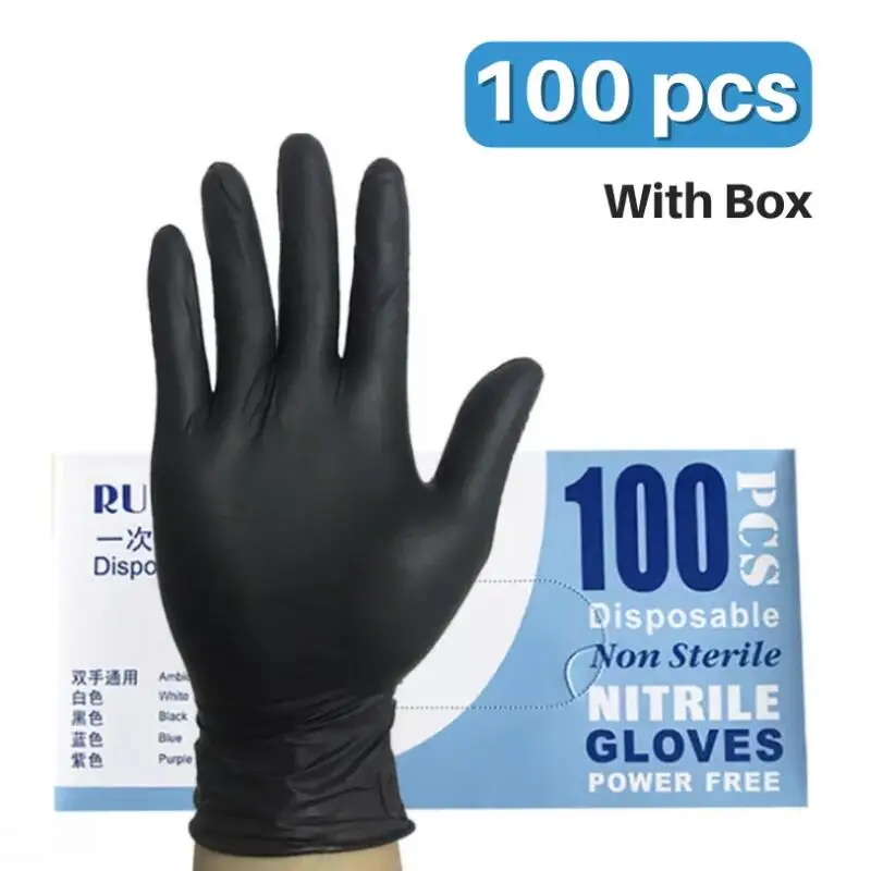 

20-100pcs Disposable Nitrile Gloves Kitchen Latex Gloves Household Cleaning Beauty Barber Food Grade Cake Baking Work Gloves