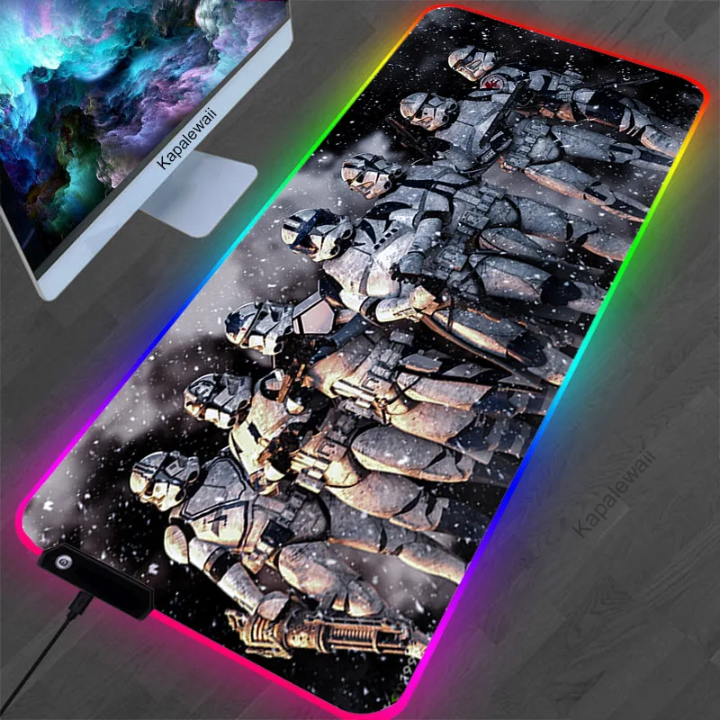 

Коврик для мыши со светодиодной подсветкой, разноцветный настольный коврик с RGB подсветкой для игровой клавиатуры