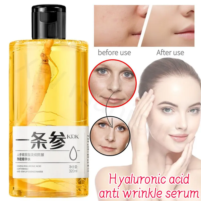 Anti-aging Anti-wrinkle Brightening Skin Tone Ginseng Hyaluronic Acid Stay Up Late Essence Water Hydrating Moisturizing Toner
Anti-aging Anti-wrinkle Brightening Skin Tone Ginseng Hyaluronic Acid Stay Up Late Essence Water Hydrating Moisturizing Toner