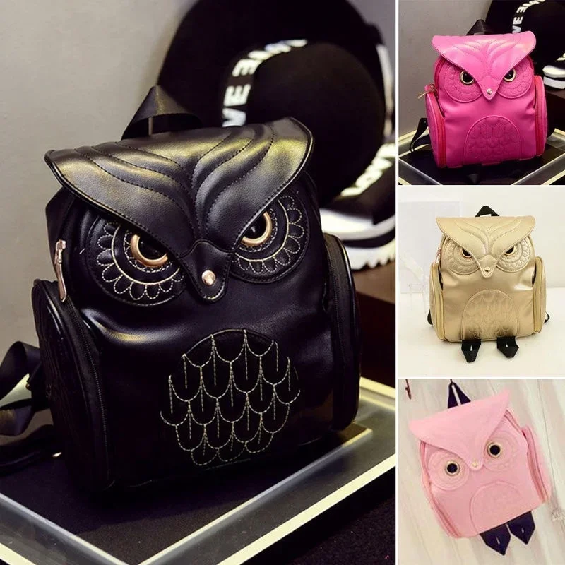 

2023 New Owl Shape Embossed Shoulder Backpack Bags Satchel Travel Bag Fashion Womens' PU Backpack Casual