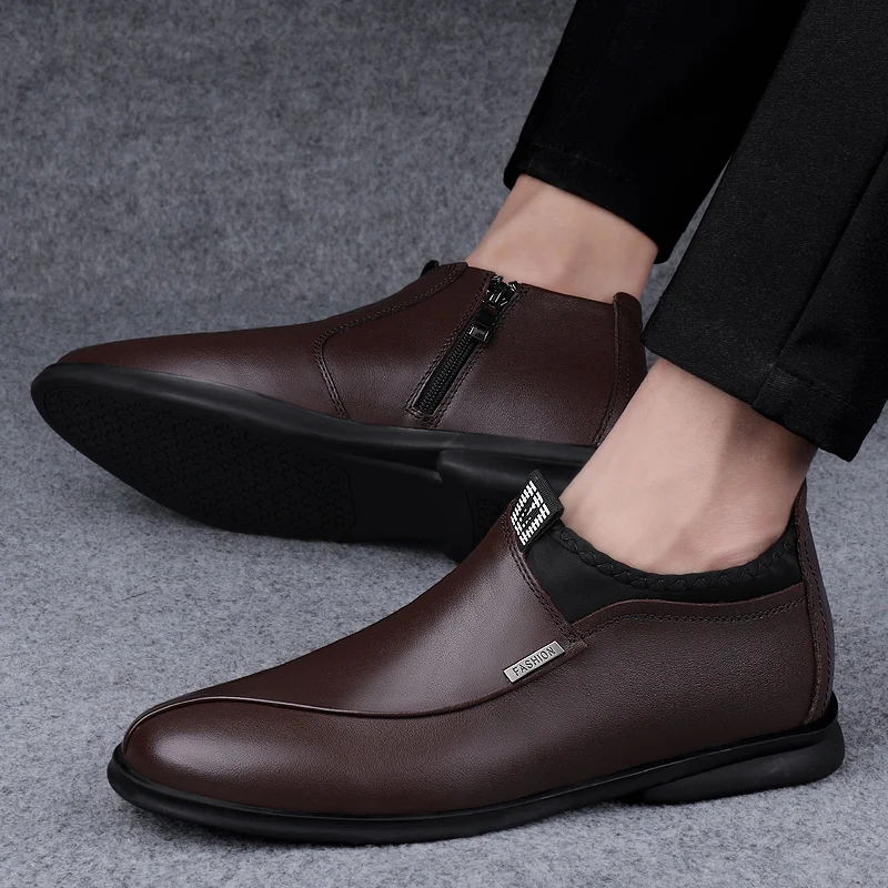 Fashion Brand New Top Layer Cowhide Business Casual Shoes for Men Comfortable Short Boots Winter Plush High Top Cotton Boots
Fashion Brand New Top Layer Cowhide Business Casual Shoes for Men Comfortable Short Boots Winter Plush High Top Cotton Boots