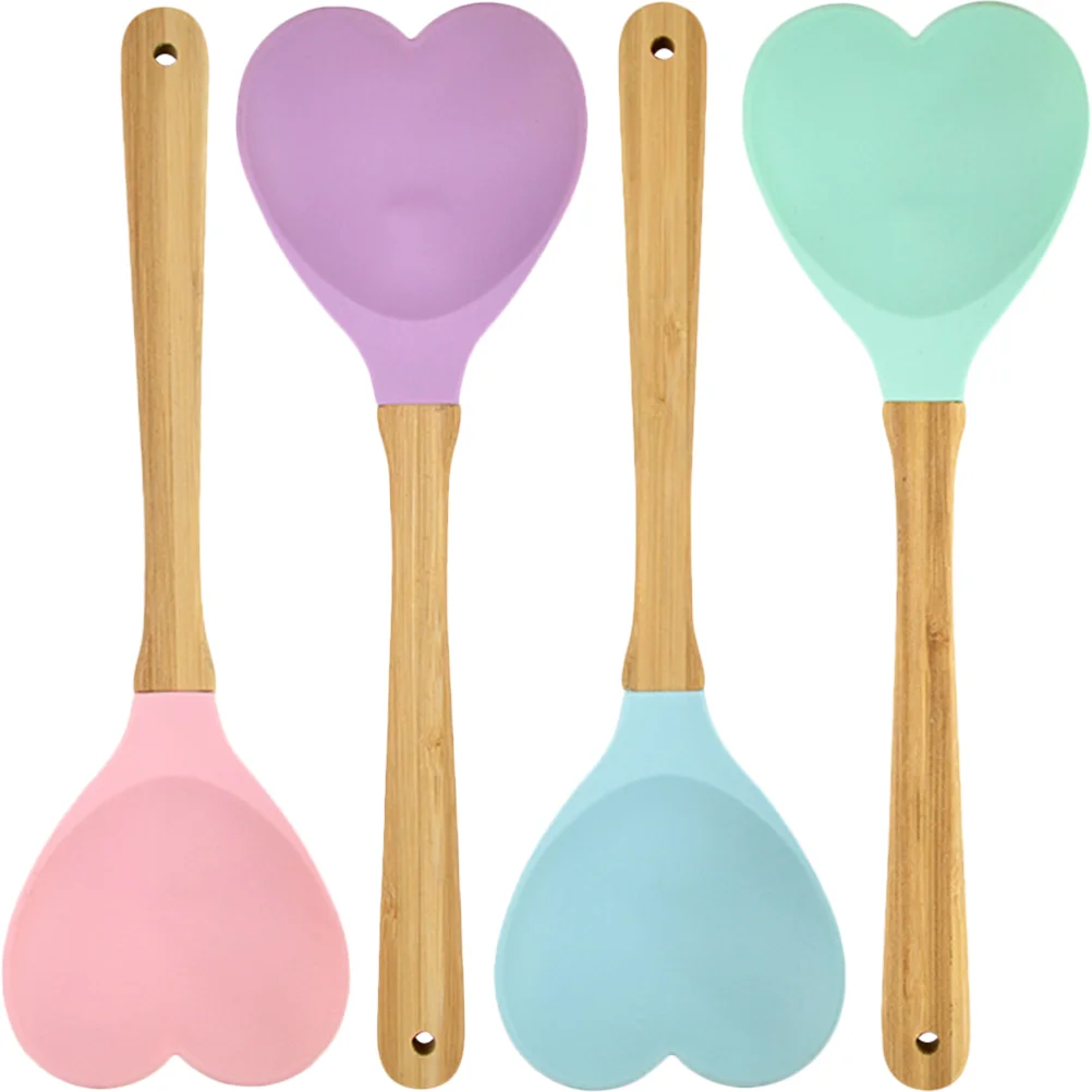 Heart Shaped Silicon Wood Spoon Cooking Serving Stirring Mixing Spoon Silicone Spatula Soup Appetizer Spoons Kitchen
Heart Shaped Silicon Wood Spoon Cooking Serving Stirring Mixing Spoon Silicone Spatula Soup Appetizer Spoons Kitchen