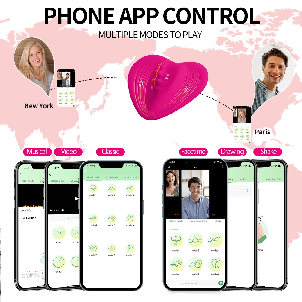 Culotte de massage du clitoris papillon portable pour femme, vibromasseur clitoris et point G, jouets sexuels télécommandés avec application, élimination du jaune d'oeuf 3