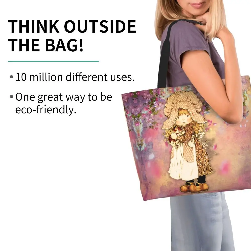 Custom Kawaii Sarah Kay Shopping Canvas Bags Women Portable Large Capacity Groceries Girl Roses And Watering Tote Shopper Bags 59 S4c51648532d64866890da9b5b03f668aA