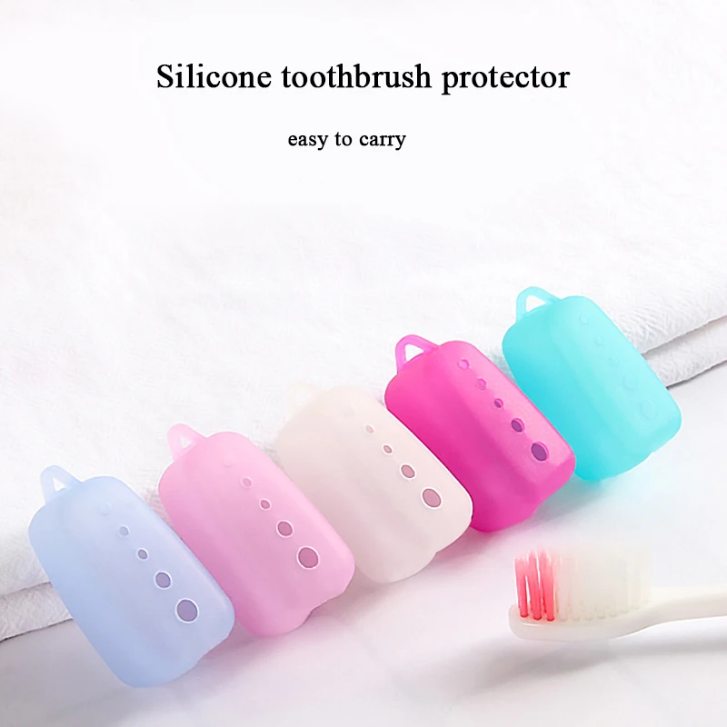 

5PCS Silicone Portable Toothbrush Head Covers For Travel Hiking Camping Toothbrush Box Brush Cap Case Support Bathroom Accessory
