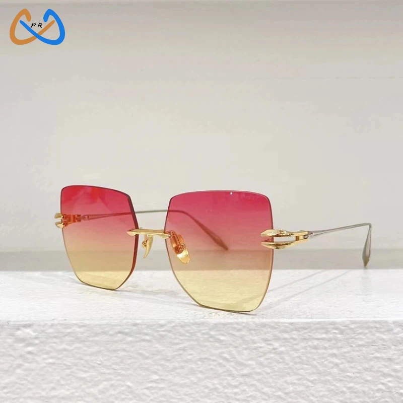 

DTS155 Fashion Luxury Brand Women Sunglasses Metal Frameless Square Personalized Sunshades UV400 Outdoor Men Retro SUN GLASSES