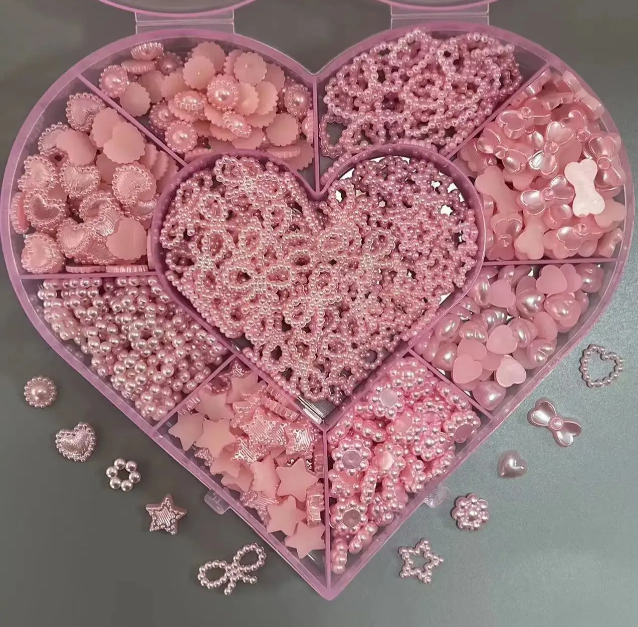 Pink Heart Boxed 500pcs Mixed Pearl Love Bow Star Butterfly French Ballet Princess Ballerina Nail Art Charms Decoration Gem Set
Pink Heart Boxed 500pcs Mixed Pearl Love Bow Star Butterfly French Ballet Princess Ballerina Nail Art Charms Decoration Gem Set