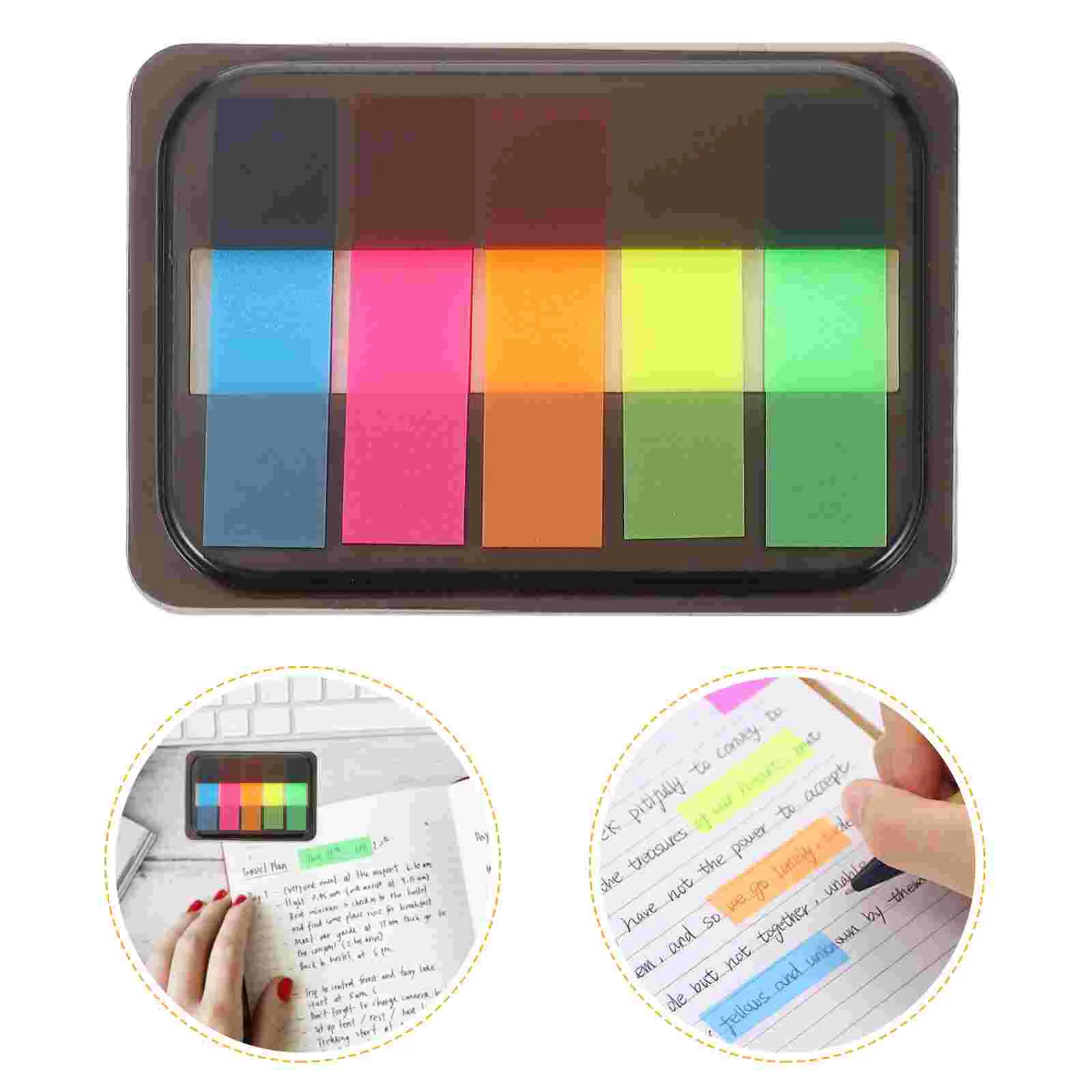 

5 Boxes Index Sticker Writable Stickers Adhesive Notes Fluorescent Color