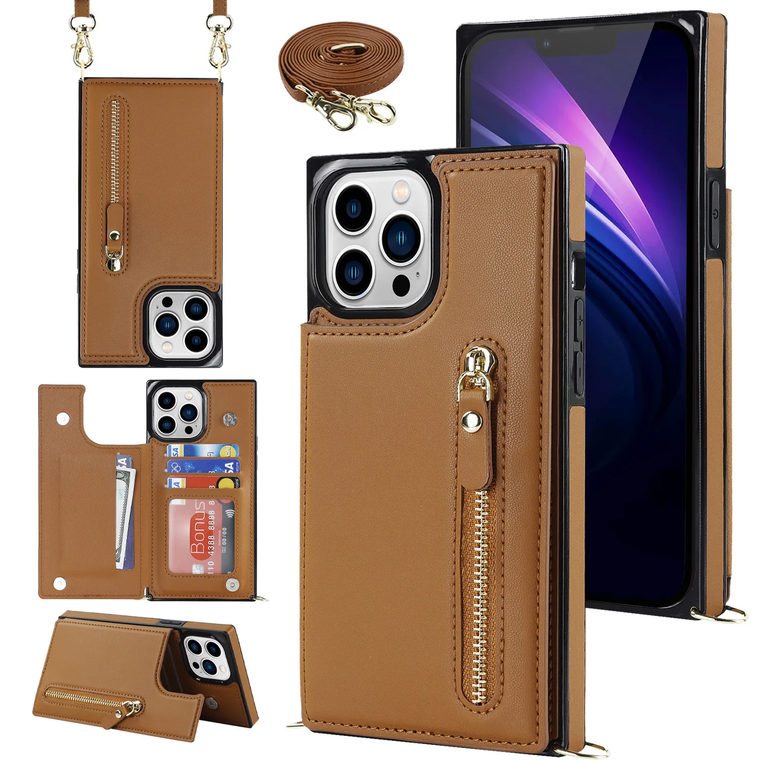 Чехол-кошелек для iPhone 15 Pro Max/15 Pro/15 Plus/15/14 Pro Max/14 Pro/14 Plus/14 Series, кожаный чехол на молнии с плечевым ремнем и откидным отделением для карт
Чехол-кошелек для iPhone 15 Pro Max/15 Pro/15 Plus/15/14 Pro Max/14 Pro/14 Plus/14 Series, кожаный чехол на молнии с плечевым ремнем и откидным отделением для карт