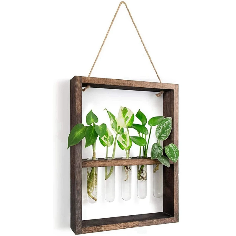 Wall Mounted Hanging Plants Test Tube Flower Bud Glass Terrarium Wooden Frame For Home Garden Wedding Decoration 
Wall Mounted Hanging Plants Test Tube Flower Bud Glass Terrarium Wooden Frame For Home Garden Wedding Decoration