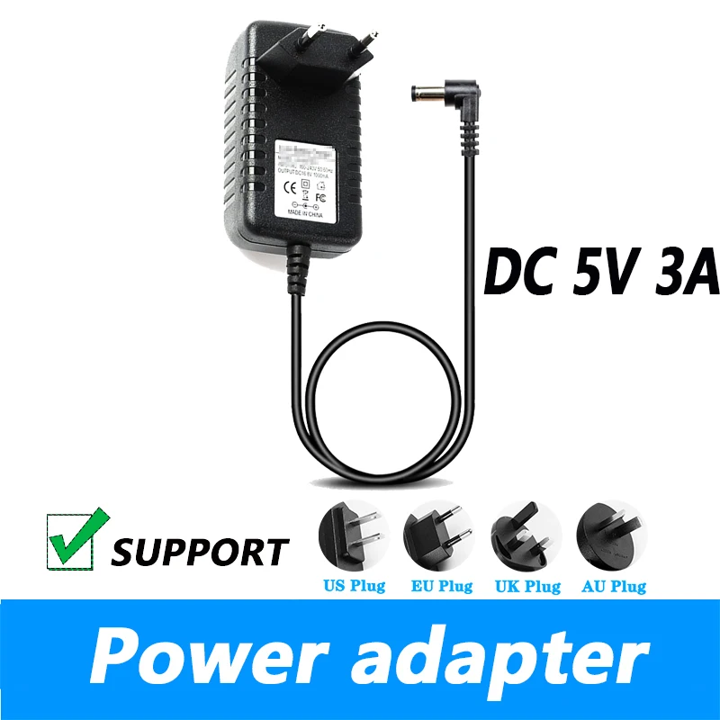 AC 100V-240V DC Power 5V 3A Power Adapter 5V 3000MA Router Video Recorder EU Plug US Plug 5.5*2.1MM
AC 100V-240V DC Power 5V 3A Power Adapter 5V 3000MA Router Video Recorder EU Plug US Plug 5.5*2.1MM
