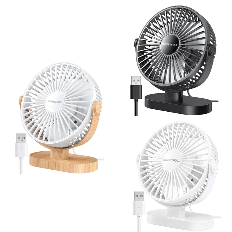 

Small USB Desk Fan 3 Speeds Portable Personal Desktop Table Fan Dual 360Degrees Adjustment Mini Fan Quiet Operation