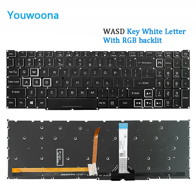 New ORIGINAL Laptop Keyboard For ACER PH315-54 PH515-54 PH317-51 AN515-53TK New ORIGINAL Laptop Keyboard For ACER PH315-54 PH515-54 PH317-51 AN515-53TK