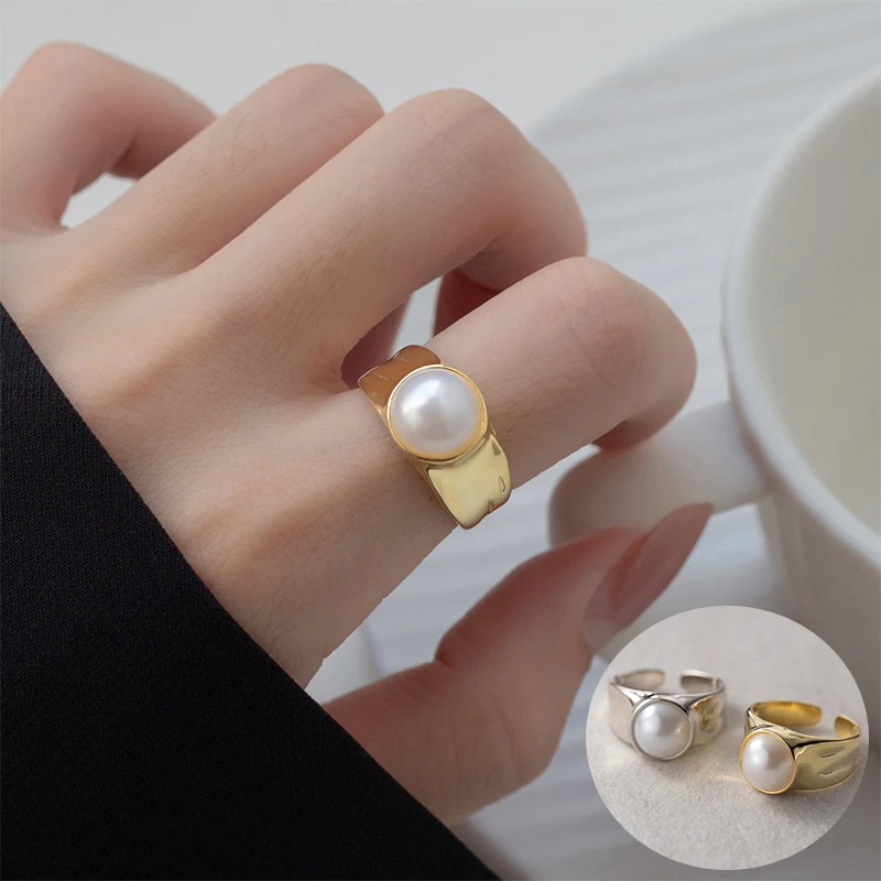 100% 925 Sterling Silver Pearl Geometric Open Ring for Women Girl Fashion Simple Round Design Jewelry Party Gift Dropshipping
100% 925 Sterling Silver Pearl Geometric Open Ring for Women Girl Fashion Simple Round Design Jewelry Party Gift Dropshipping
