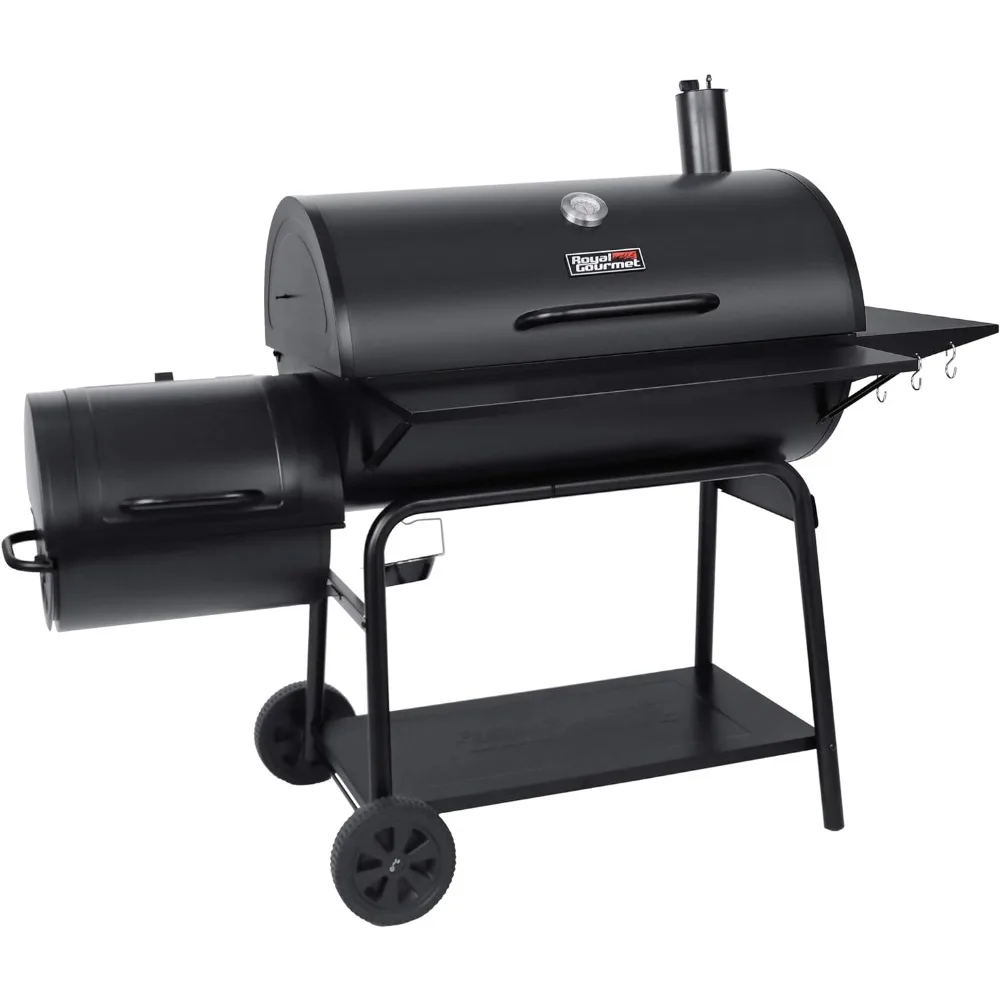 

Royal Gourmet CC2036F Charcoal Grill with Offset Smoker Burch BBQ Barrel Grill and Smoker Combo, 1200 Square Inches for Large Ev