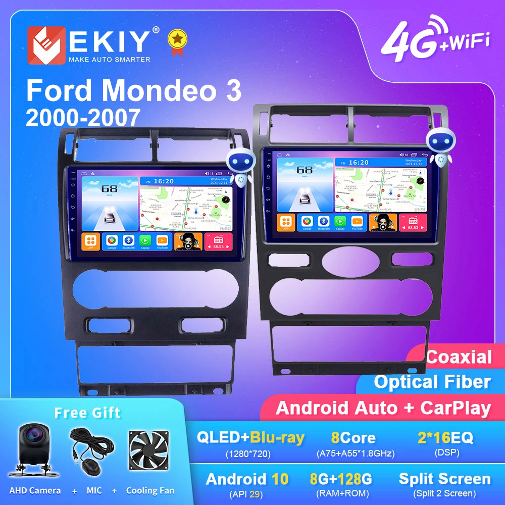 EKIY T7 QLED DSP Android Auto Radio For Ford Mondeo 3 2000-2007 Stereo Car Multimedia Video Player 2 din Carplay GPS Navi DVD HU 
EKIY T7 QLED DSP Android Auto Radio For Ford Mondeo 3 2000-2007 Stereo Car Multimedia Video Player 2 din Carplay GPS Navi DVD HU