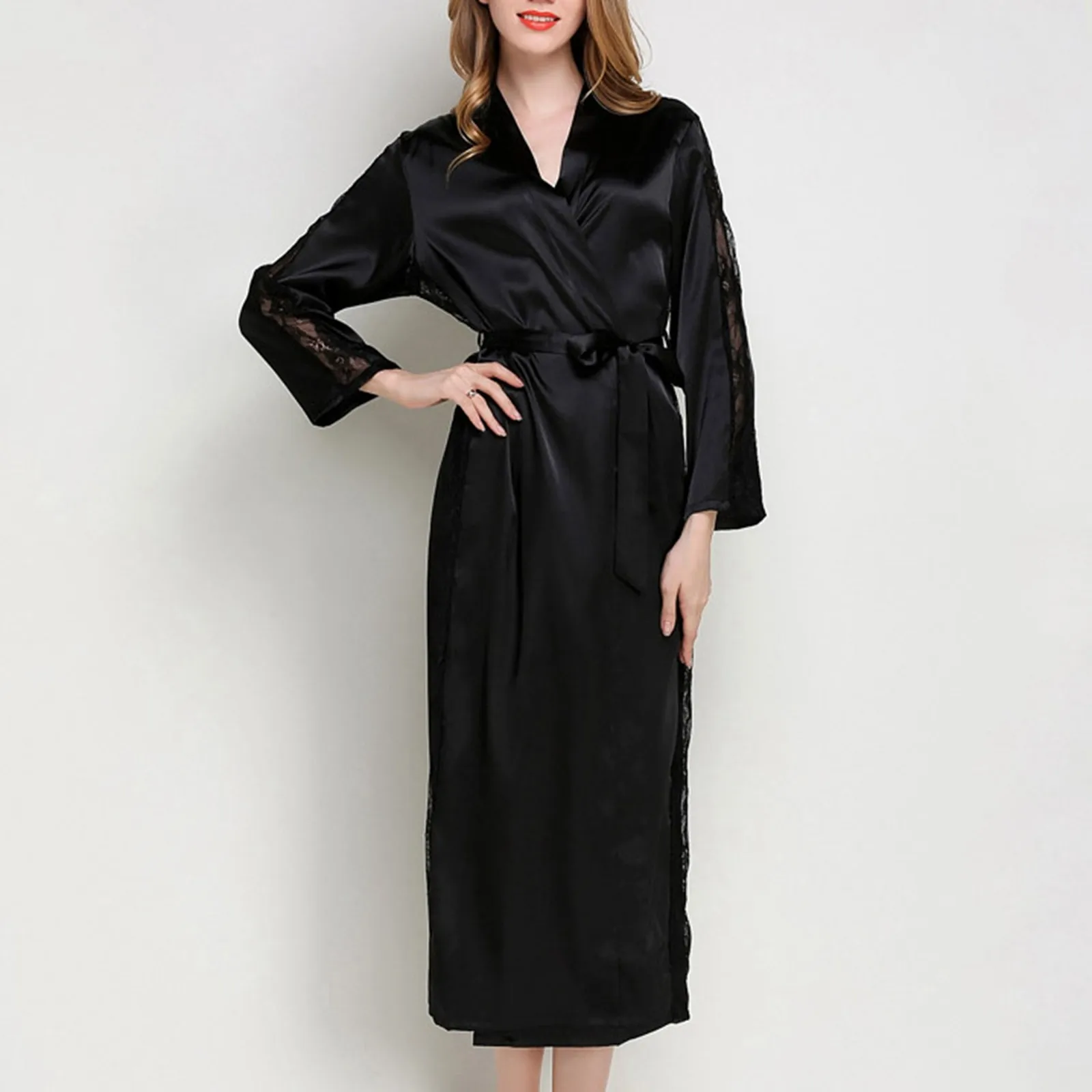 Sexy Women's Robe Night Dress Transparent Black Lace Long Sleeved Pajamas Embroidered Lace Skirt Hem Erotica Lingerie Sleepwear
Sexy Women's Robe Night Dress Transparent Black Lace Long Sleeved Pajamas Embroidered Lace Skirt Hem Erotica Lingerie Sleepwear