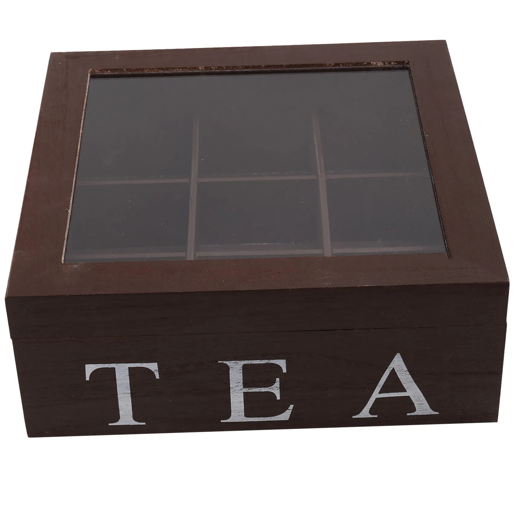 

Деревянная чайная коробка с 9 ячейками, чайные пакетики, контейнер, коробка для хранения, квадратная Подарочная коробка, женская прозрачная коробка для хранения ювелирных изделий с верхней крышкой-красное Вино