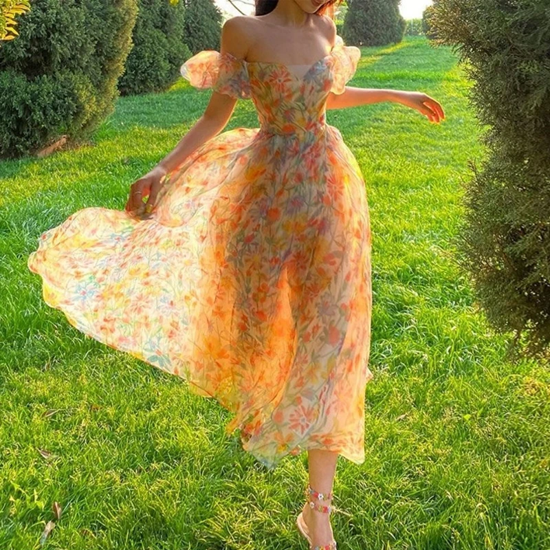 Summer Floral Design Elegant Midi Dresses Women Office Lady One Piece Dress Korean Short Sleeve Vintage Beach Strap Dress 2023
Summer Floral Design Elegant Midi Dresses Women Office Lady One Piece Dress Korean Short Sleeve Vintage Beach Strap Dress 2023