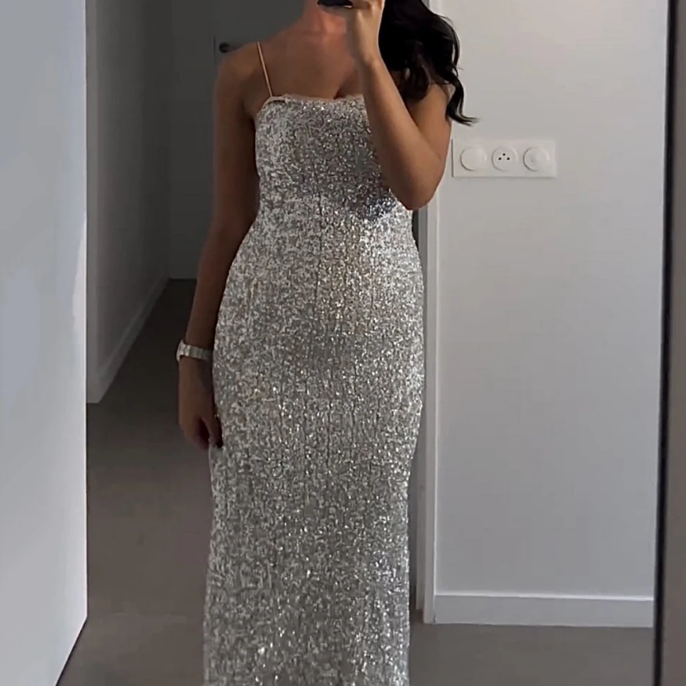Sexy Sequin Women Party Sling Dress Elegant Sleeveless Backless Hip Package Sheath Dresses Fashion Club Evening Vestido
Sexy Sequin Women Party Sling Dress Elegant Sleeveless Backless Hip Package Sheath Dresses Fashion Club Evening Vestido