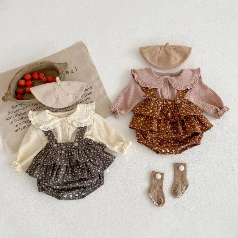 2023 Spring Baby Clothing Set Solid Blouse and Floral overall bodysuit 2 Pcs Infant Girls Clothes Suit
2023 Spring Baby Clothing Set Solid Blouse and Floral overall bodysuit 2 Pcs Infant Girls Clothes Suit