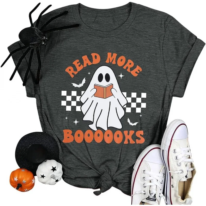 Halloween Teacher Shirts for Women Groovy Read More Books Ghost T-Shirt Short Sleeve Party Tee Tops
Halloween Teacher Shirts for Women Groovy Read More Books Ghost T-Shirt Short Sleeve Party Tee Tops