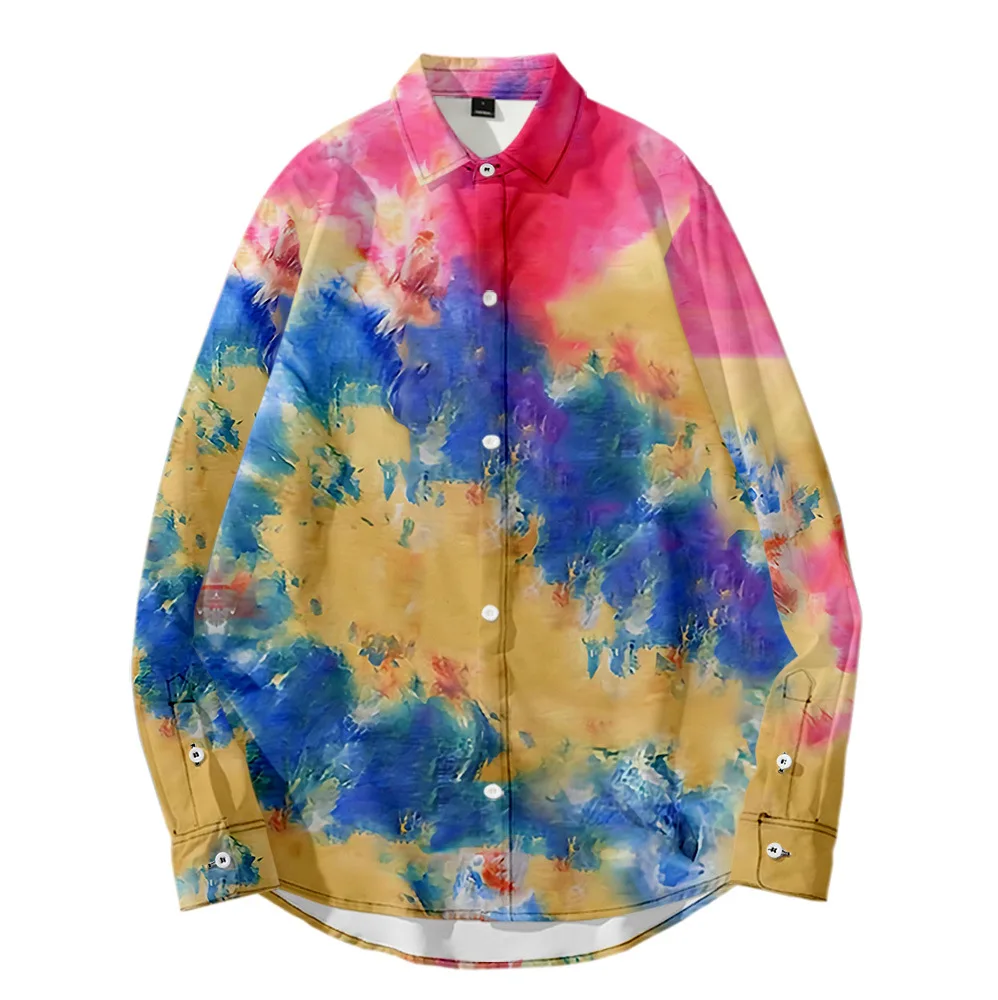 Colorful Gradient Men's Long Sleeves Cardigan Fashion 3D Print Shirt Casual Travel Sports Short Sleeve Street Harajuku Oversized 
Colorful Gradient Men's Long Sleeves Cardigan Fashion 3D Print Shirt Casual Travel Sports Short Sleeve Street Harajuku Oversized
