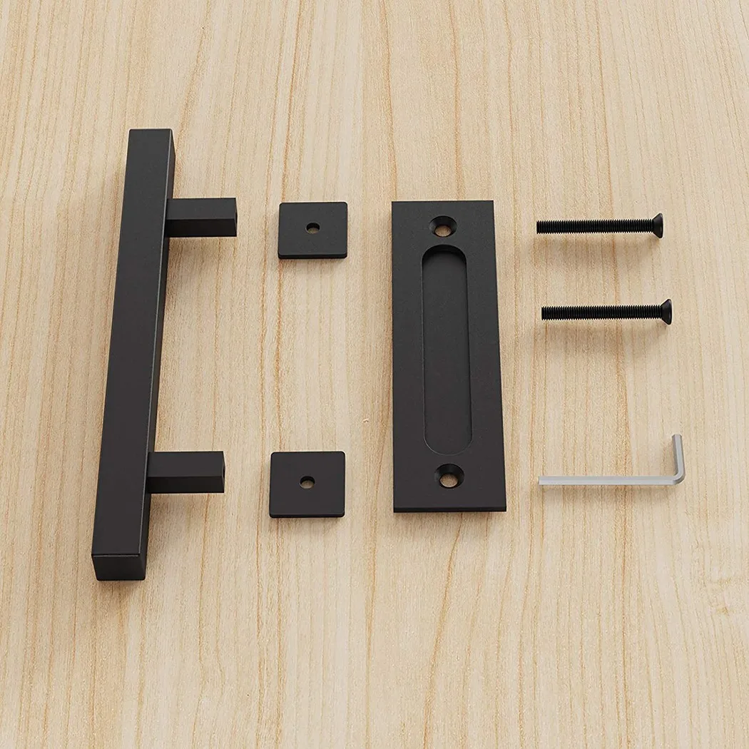 

12inch Square Door Pull Handle Set Steel Barn Furniture Handles Door Knob Drawers Cabinet Push-pull Auxiliary Knobs Hardware
