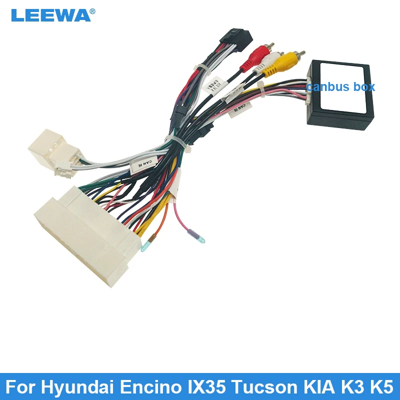 

Автомобильная аудиосистема LEEWA 16-контактный DVD-плеер адаптер питания для Hyundai Encino IX35 Tucson KIA стерео штекер жгут проводов