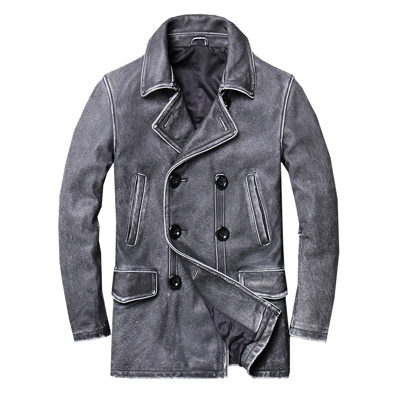New 100% Real Leather Jacket Men's Lapel Mid-length Top Layer Cowhide Windbreaker Motorcycle Autumn Winter Casual Old Coat
New 100% Real Leather Jacket Men's Lapel Mid-length Top Layer Cowhide Windbreaker Motorcycle Autumn Winter Casual Old Coat