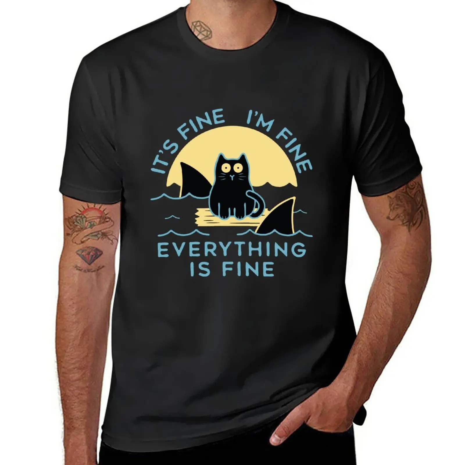 It's Fine I'm Fine Everything Is Fine Funny black cat shark T-Shirt graphics new edition mens workout shirts
It's Fine I'm Fine Everything Is Fine Funny black cat shark T-Shirt graphics new edition mens workout shirts