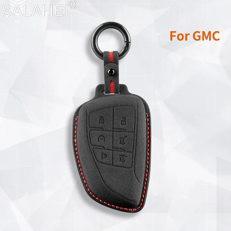 

Suede Leather Car Key Case Cover for Chevrolet Tahoe Suburban for GMC Yukon for Buick ENVISION S Plus Avenir 2020 2021 2022 2023