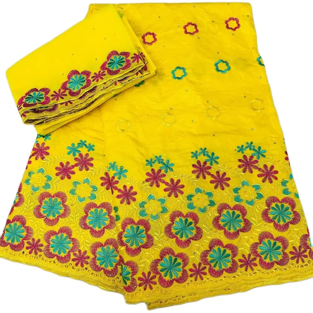 New Bazin Embroidery Fabric 2023 High Quality Bazin Material Match Scarf 5+2 Yards
New Bazin Embroidery Fabric 2023 High Quality Bazin Material Match Scarf 5+2 Yards