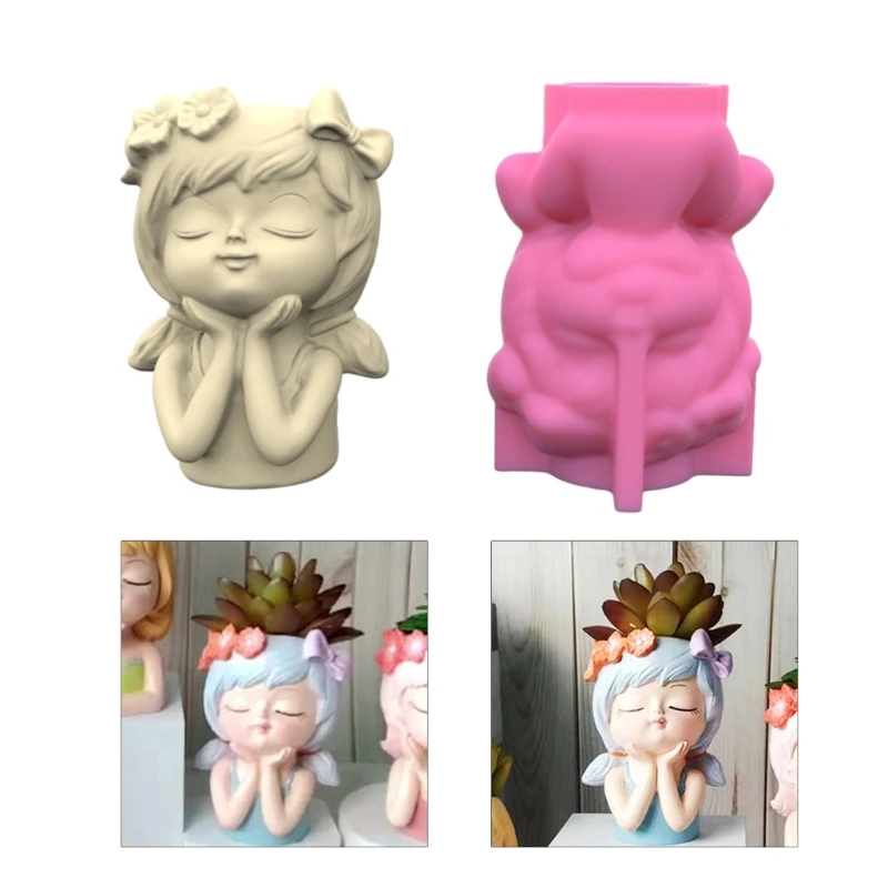 DIY Lovely Bowknot Flower Girl Vase Silicone Mold Home Desktop Ornament Succulent Plant Flower Pot Epoxy Resin Casting Mould
DIY Lovely Bowknot Flower Girl Vase Silicone Mold Home Desktop Ornament Succulent Plant Flower Pot Epoxy Resin Casting Mould