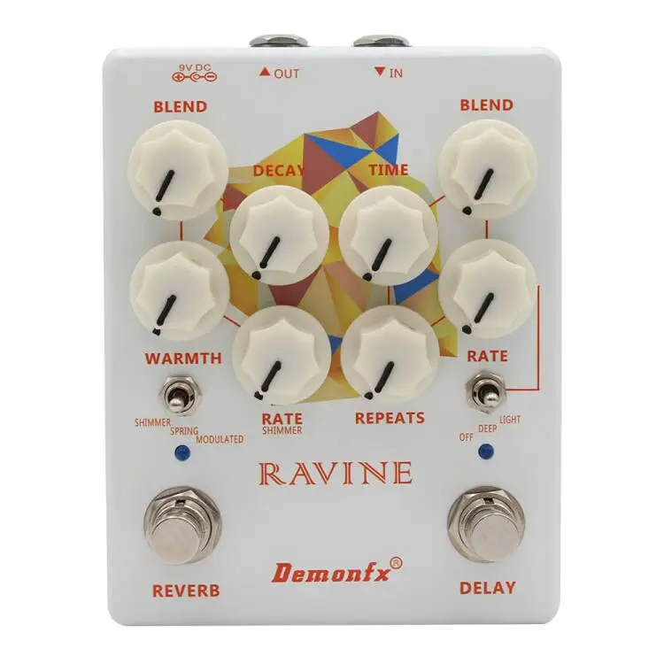 

Demonfx-RAVINE Guitar Effect Pedal, REVERB Delay Pedal, True Bypass, High Quality, New