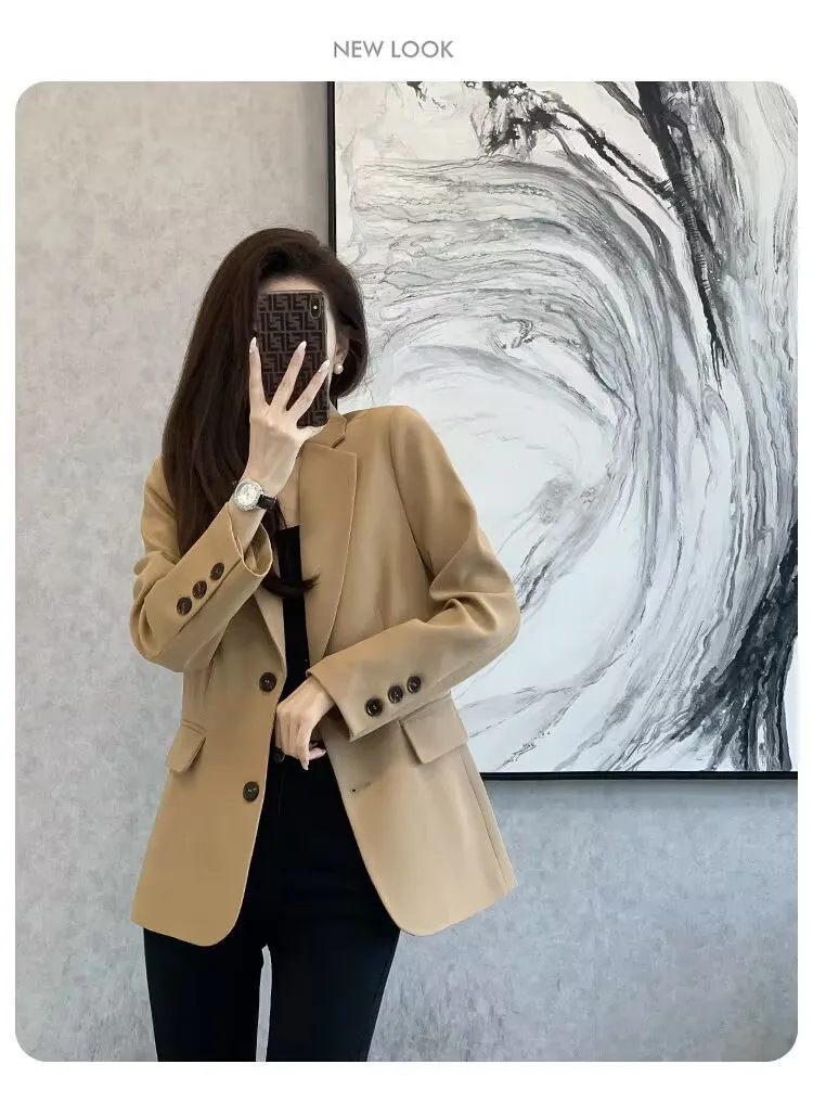 Women Blazer Casual Jacket Multi-Color Pocket All-Match Long Sleeved OL Autumn Winter Elegant Office Lady Coat Loose Solid Thin Women Blazer Casual Jacket Multi-Color Pocket All-Match Long Sleeved OL Autumn Winter Elegant Office Lady Coat Loose Solid Thin
