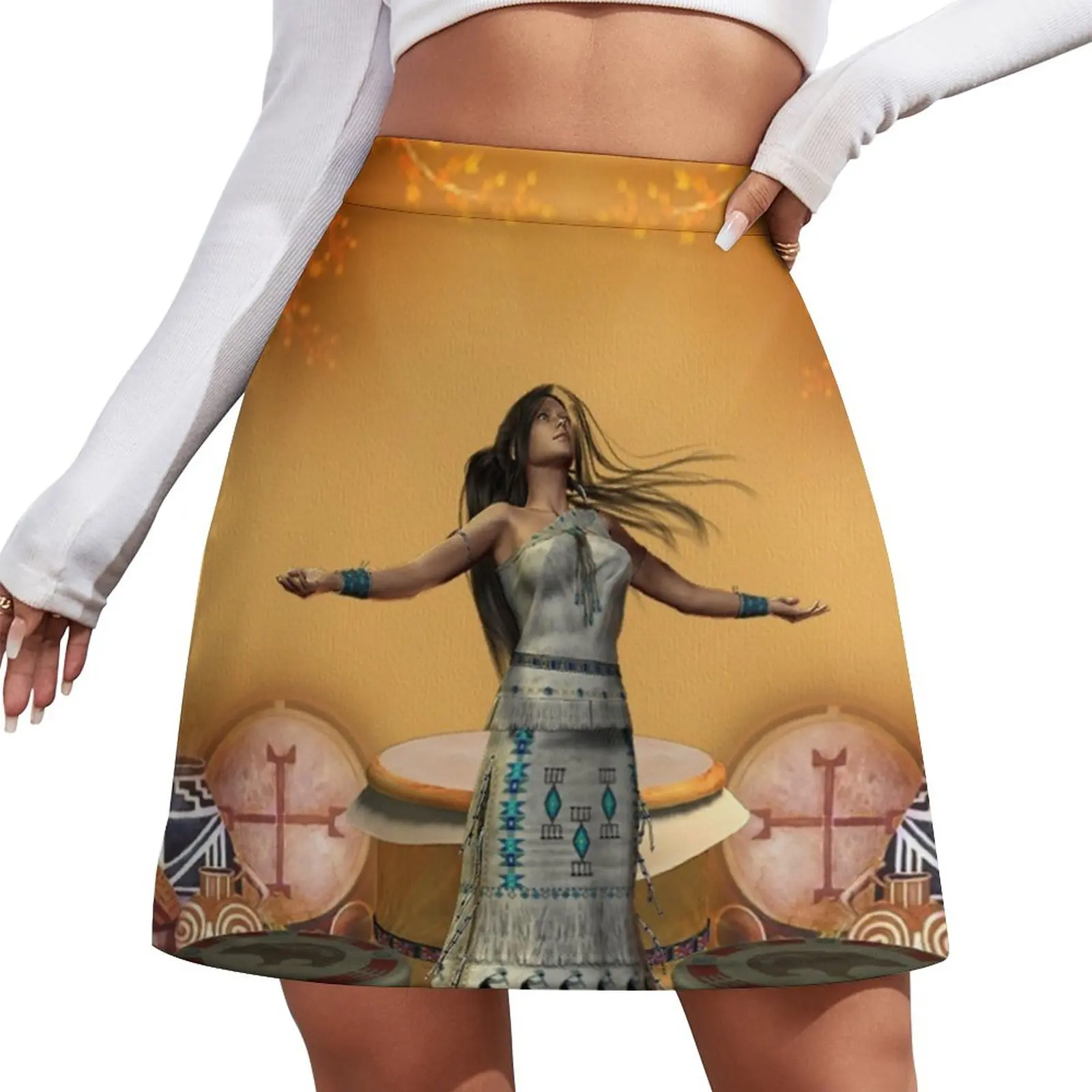 

Peaceful Native American Woman Products Mini Skirt new in clothes summer skirts