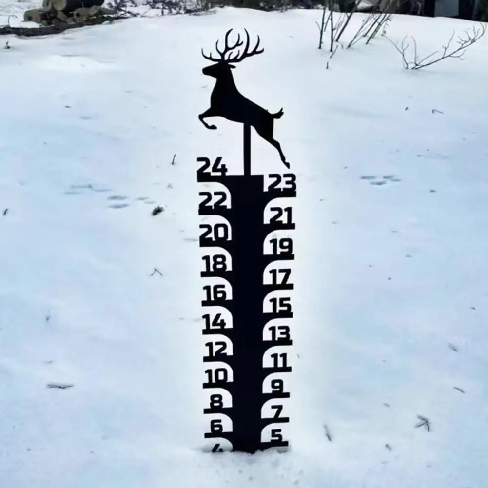 

Garden Decor Snow Gauge Winter Snowfall Measuring Gauge Stake for Outdoor Garden Decor Christmas Elk Yard Decoration Accurate