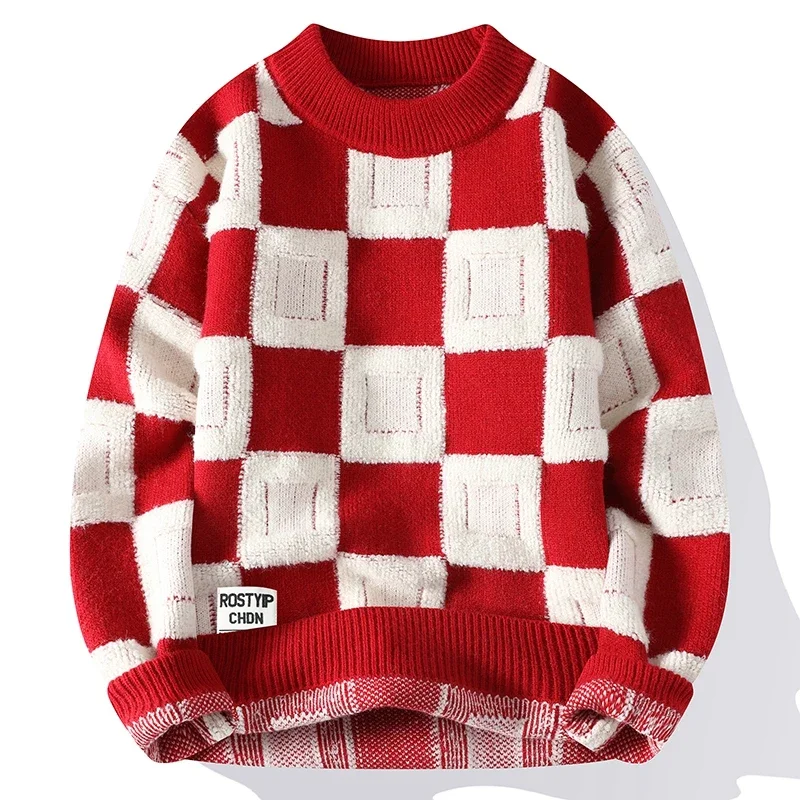 2023 Autumn/Winter Fashion New Chessboard Checker Color Block Pullover Men's Sweater Warm Casual Color Block Checker Sweater
2023 Autumn/Winter Fashion New Chessboard Checker Color Block Pullover Men's Sweater Warm Casual Color Block Checker Sweater