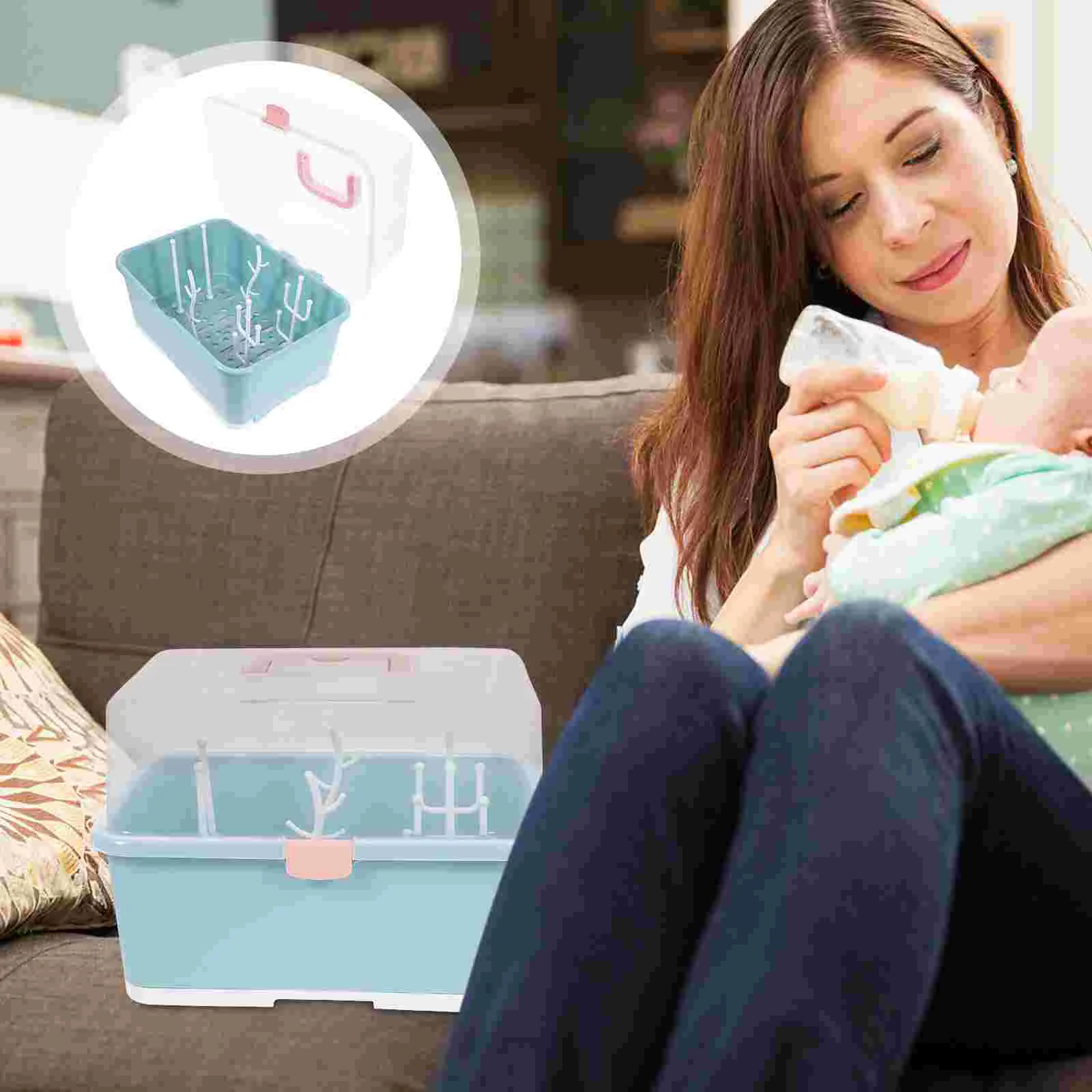 

Dryer Storage Box Baby Bottle Case Holder Bracket Milk Breastfeeding Supplies Organizer Bottles Drainer Container Drying Travel