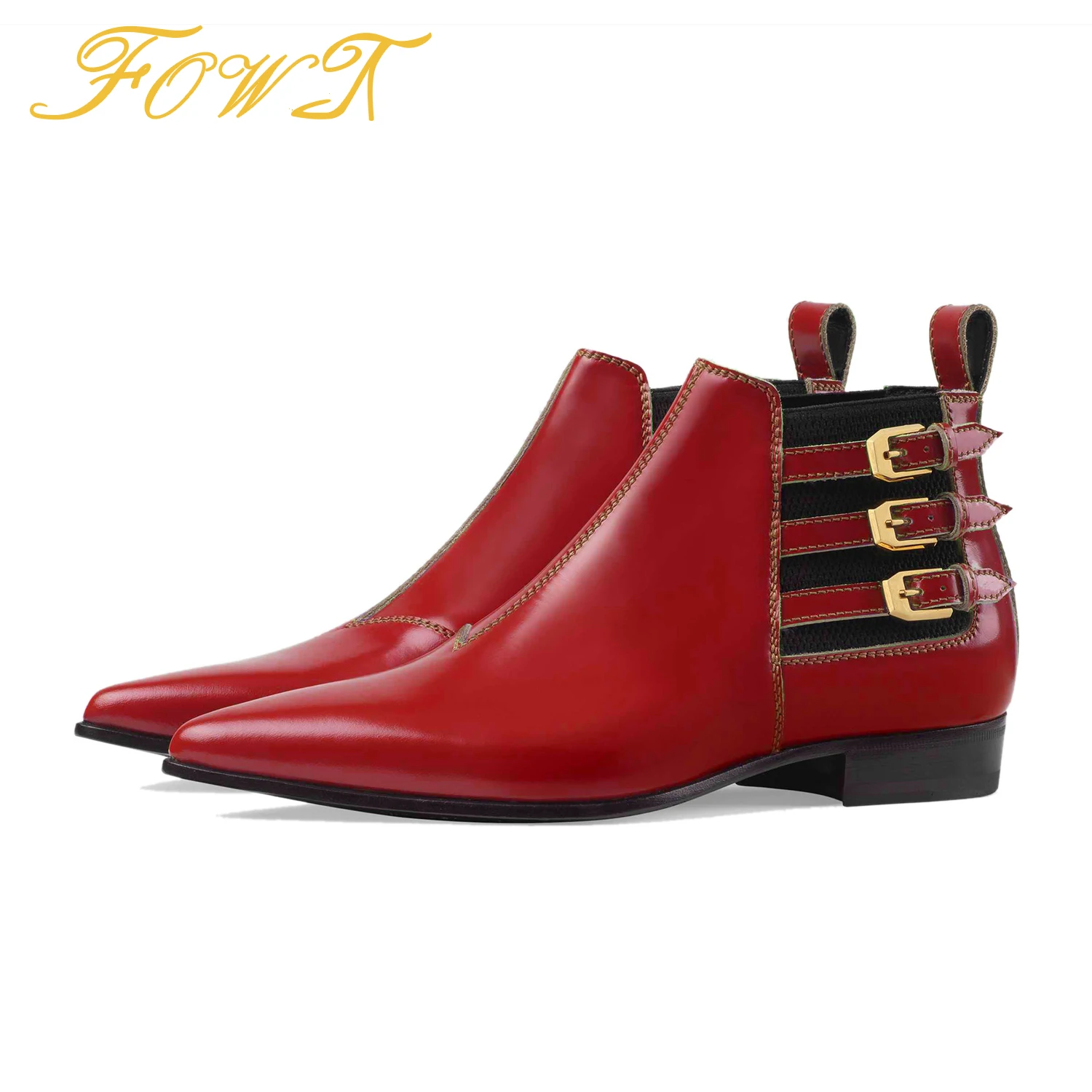 Red Buckle Women Chelsea Boots Low Square Heels Pointed Toe Ladies Classic Leather Elastic Booties Big Size 12 13 Shoes FOWT
Red Buckle Women Chelsea Boots Low Square Heels Pointed Toe Ladies Classic Leather Elastic Booties Big Size 12 13 Shoes FOWT