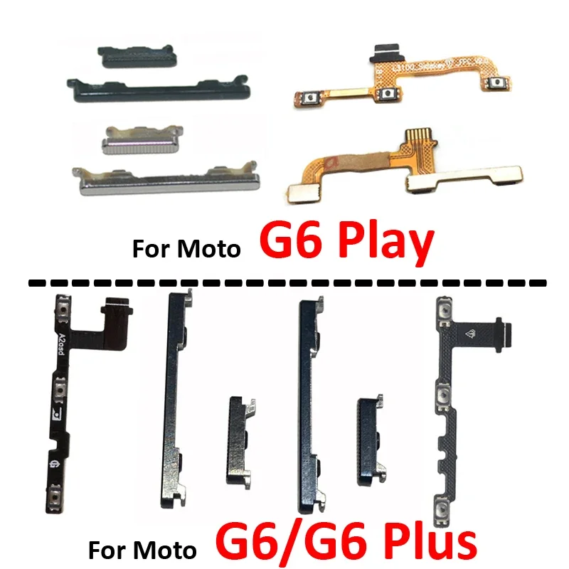 

10 Sets For Motolora Moto G6 Plus Phone Power Volume Button On Off Key Internal Flex Cable Part For Moto G6 Play