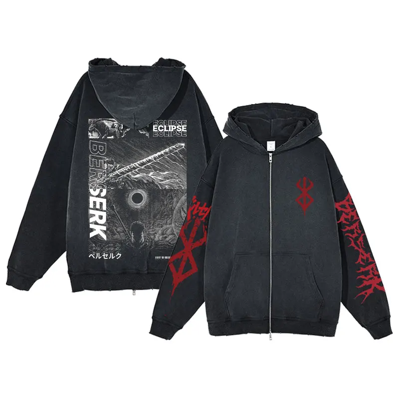 Anime Berserk Acid Wash Hoodie Zip Up Men Women Fashion Long Sleeve Harajuku Goth Clothing Aesthetic Streetwear Jacket Oversized
Anime Berserk Acid Wash Hoodie Zip Up Men Women Fashion Long Sleeve Harajuku Goth Clothing Aesthetic Streetwear Jacket Oversized