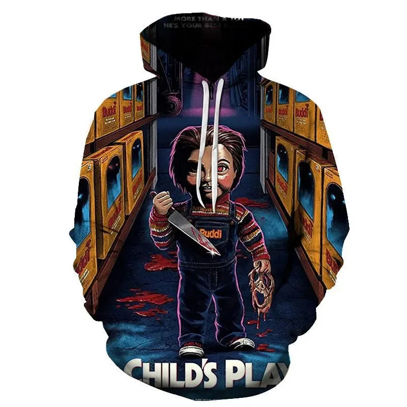 Horror Movie Child's Play Chucky 3D Print Hoodie Men Casual Fashion Pullover Hoodies Tracksuit Oversized Sweatshirt Clothing
Horror Movie Child's Play Chucky 3D Print Hoodie Men Casual Fashion Pullover Hoodies Tracksuit Oversized Sweatshirt Clothing